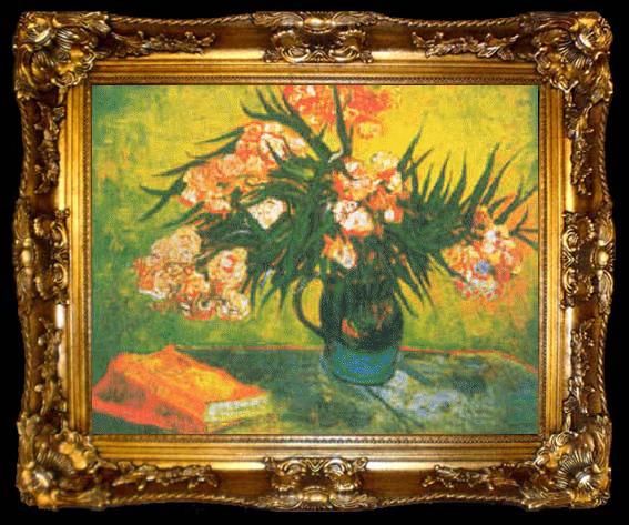 framed  Vincent Van Gogh Still Life, Oleander and Books, ta009-2